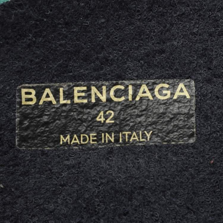 Pre Owned Balenciaga Black Knit Fabric Speed 2.0 High Top Sneakers Size 42