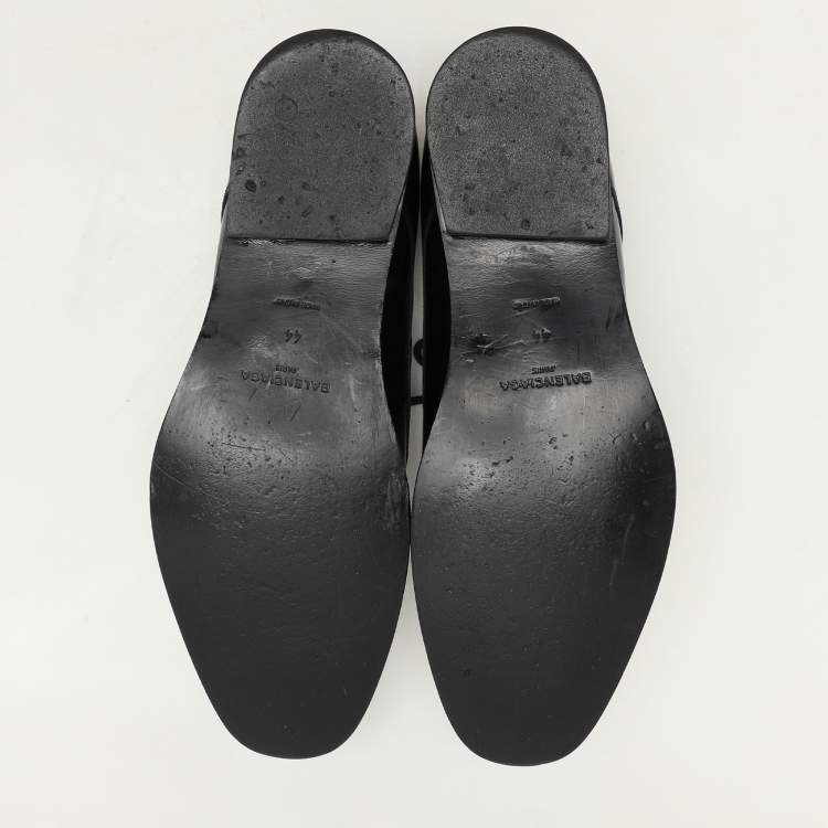 Pre Owned Balenciaga Black Leather Lace Up Derby Size 44
