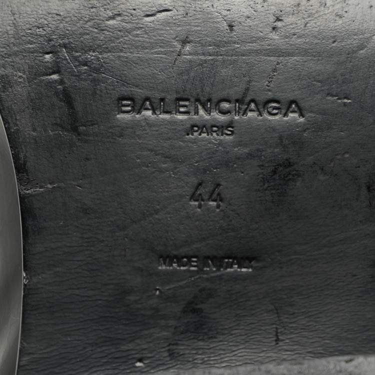 Pre Owned Balenciaga Black Leather Lace Up Derby Size 44