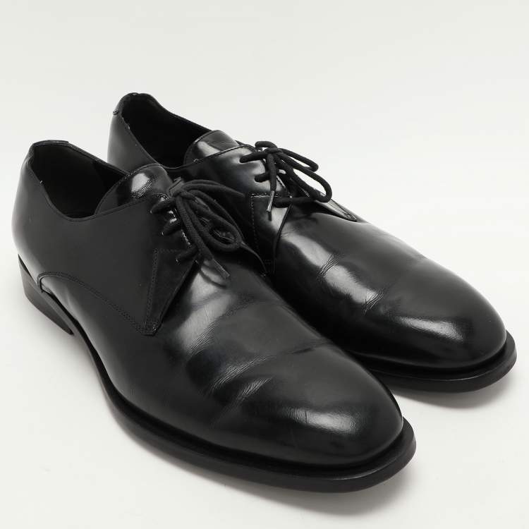 Pre Owned Balenciaga Black Leather Lace Up Derby Size 44