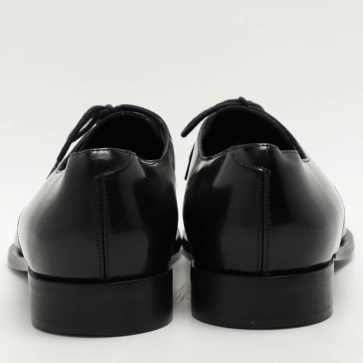 Pre Owned Balenciaga Black Leather Lace Up Derby Size 44