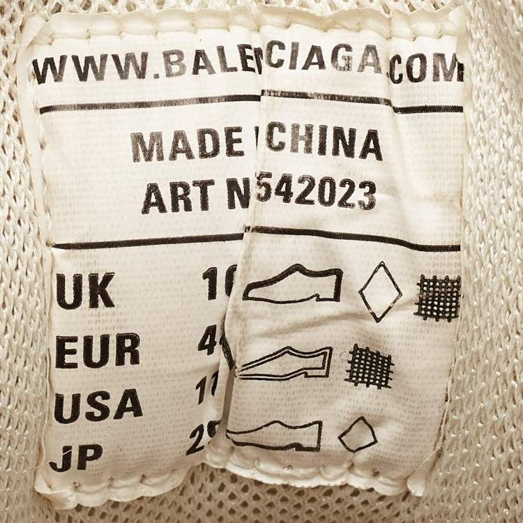 Pre Owned Balenciaga Cream Mesh and Faux Leather Track Sneakers Size 44
