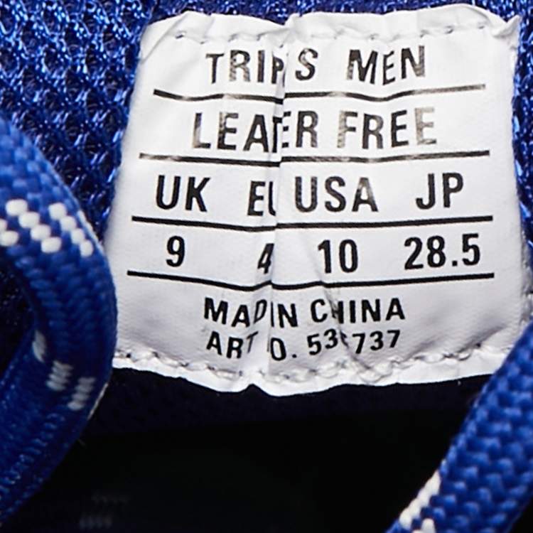 Pre Owned Balenciaga Blue Faux Leather and Mesh Triple S Sneakers Size 43