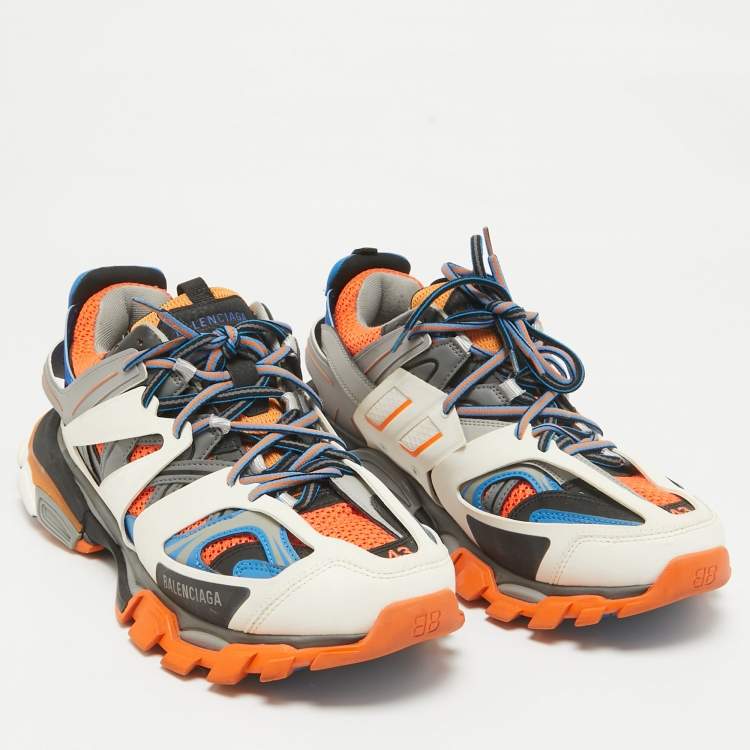 Pre Owned Balenciaga Multicolor Faux Leather and Mesh Track Sneakers Size 43