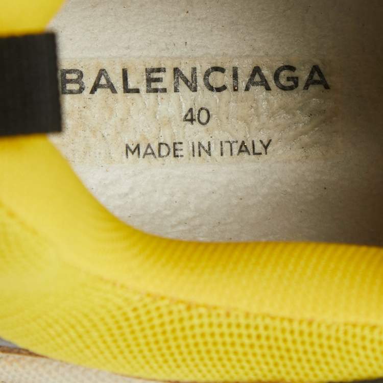 Pre Owned Balenciaga Multicolor Mesh And Leather Triple S Platform Sneakers Size 40