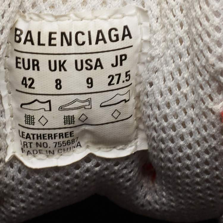 Pre Owned Balenciaga Multicolor Faux Leather and Mesh Triple S Sneaker Mules Size 42