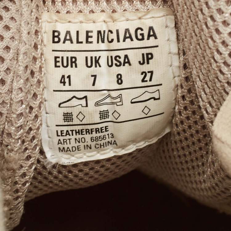 Pre Owned Balenciaga Beige Mesh and Faux Leather Bouncer Chunky Sneakers Size 41