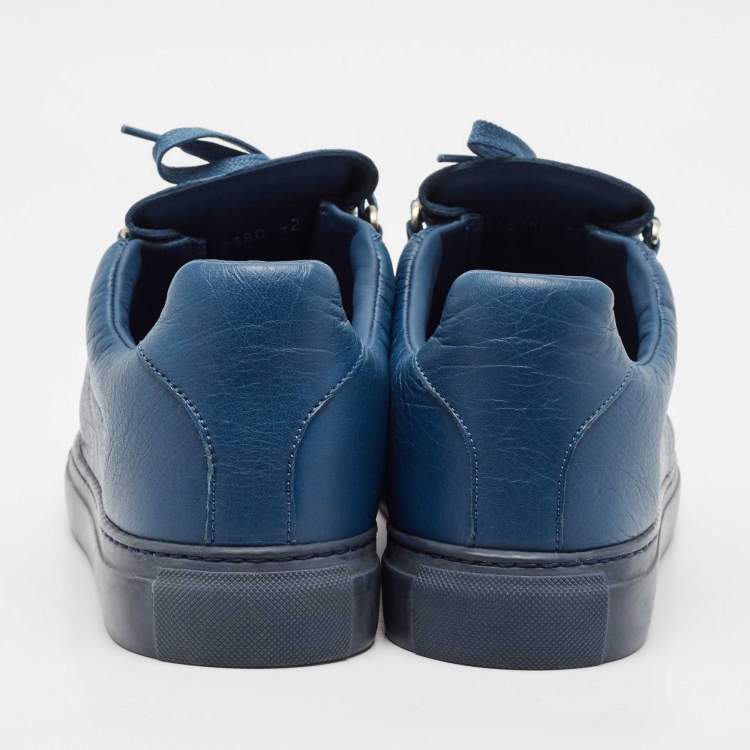 Pre Owned Balenciaga Blue Leather Arena Lace Up Sneakers Size 42
