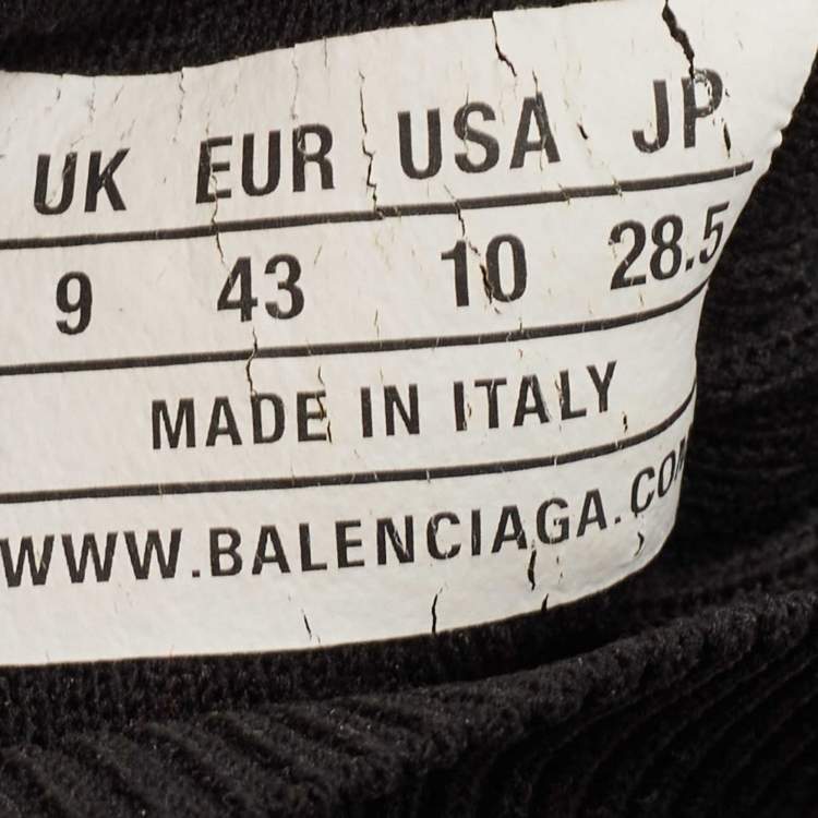 Pre Owned Balenciaga Black Knit Fabric Speed Trainer Sneakers Size 43