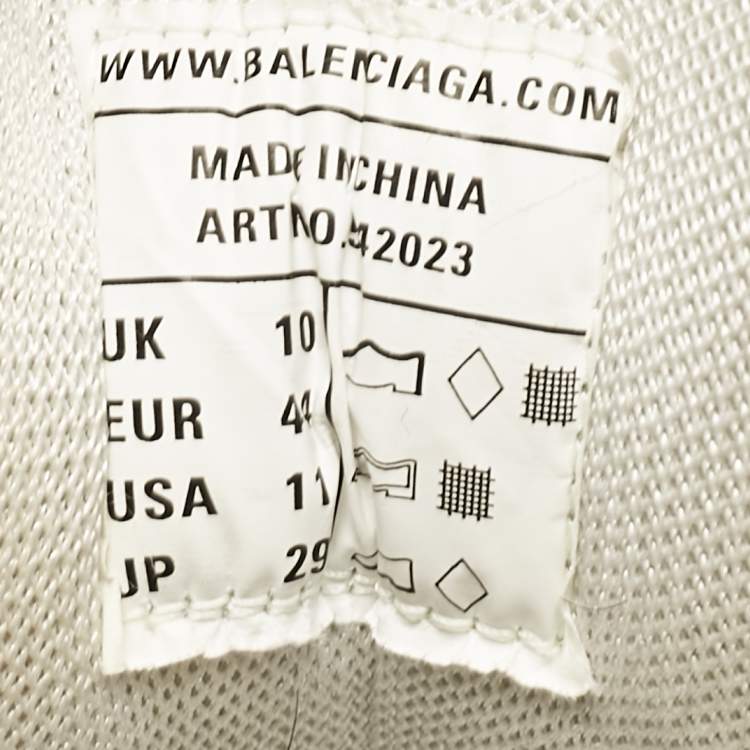 Pre Owned Balenciaga White Faux Leather and Mesh Track Sneakers Size 44