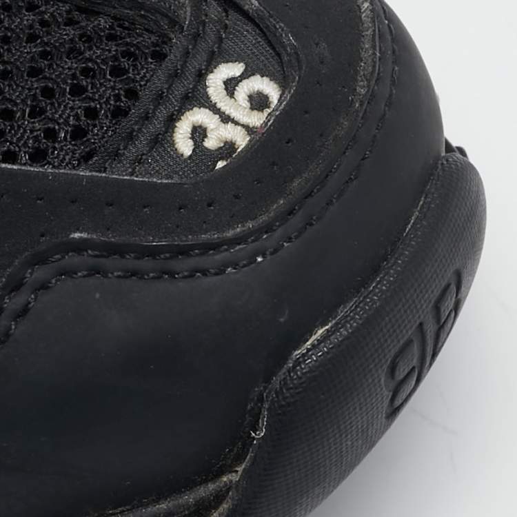 Pre Owned Balenciaga Black Faux Leather and Mesh Track Sneakers Size 36