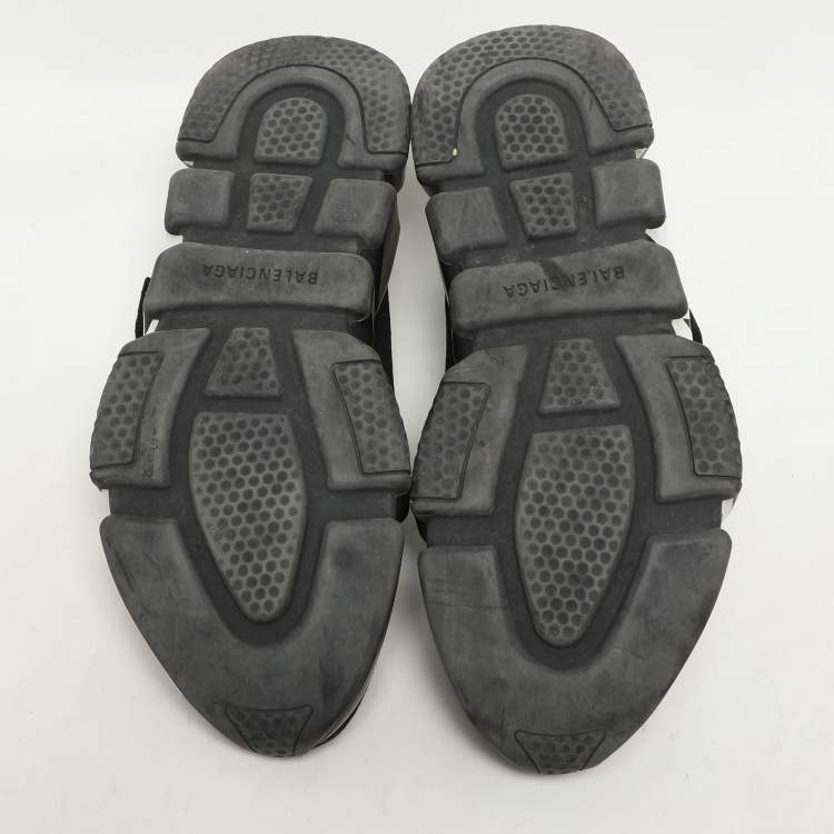 Pre Owned Balenciaga Black Knit Fabric Graffiti Speed Trainer Sneakers Size 41