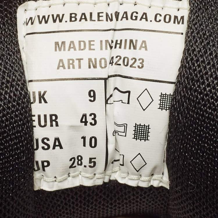 Pre Owned Balenciaga Black Faux Leather and Mesh Track Sneakers Size 43