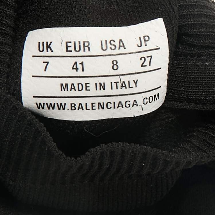 Pre Owned Balenciaga Black Knit Fabric Speed Trainer Slip On Sneakers Size 41