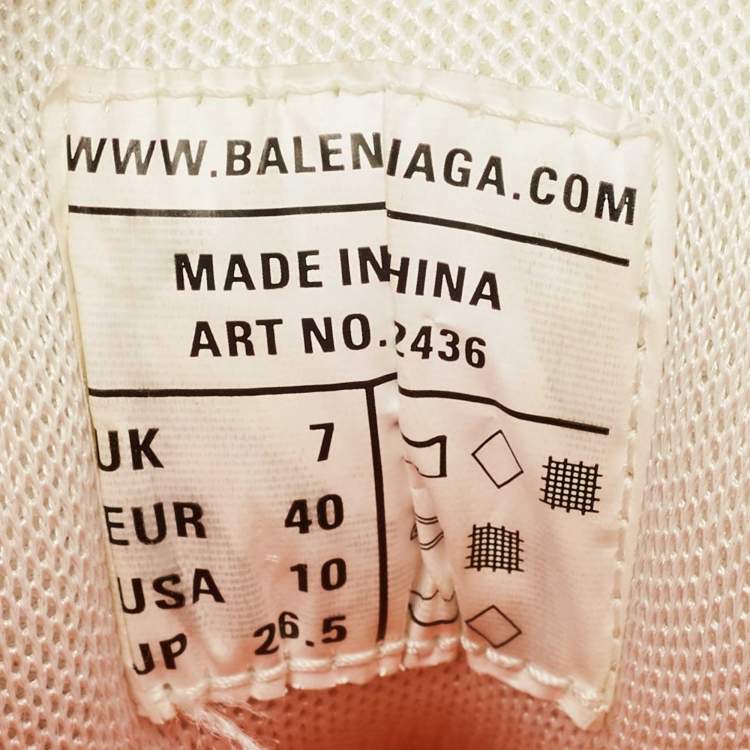 مملوكة مسبقًا Balenciaga White/Orange Mesh and Faux Leather Track Low Top Sneakers Size 40