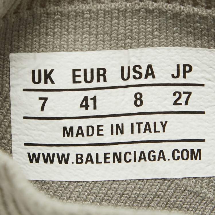 Pre Owned Balenciaga Grey Knit Fabric Speed Trainer Slip On Sneakers Size 41