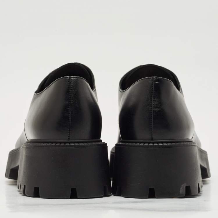 Pre Owned Balenciaga Black Leather Rhino Derby Size 42