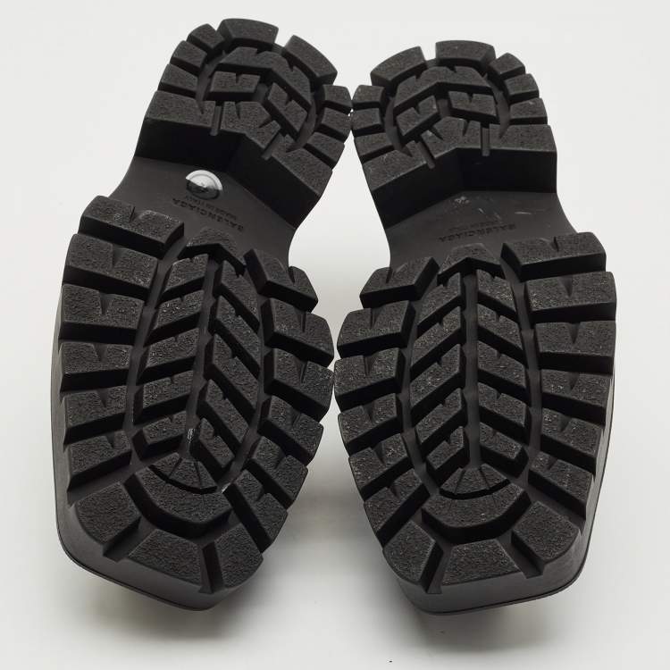 Pre Owned Balenciaga Black Leather Rhino Derby Size 42