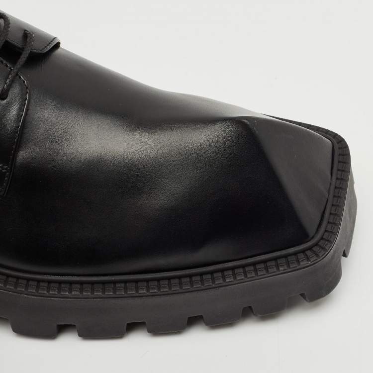 Pre Owned Balenciaga Black Leather Rhino Derby Size 42