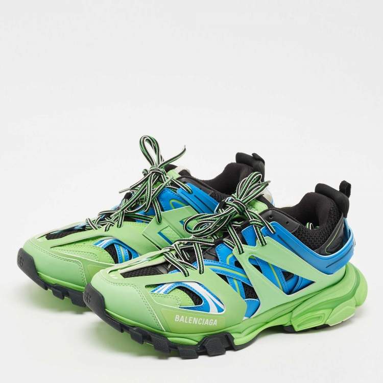 Pre Owned Balenciaga Multicolor Mesh and Faux Leather Track Sneakers Size 44