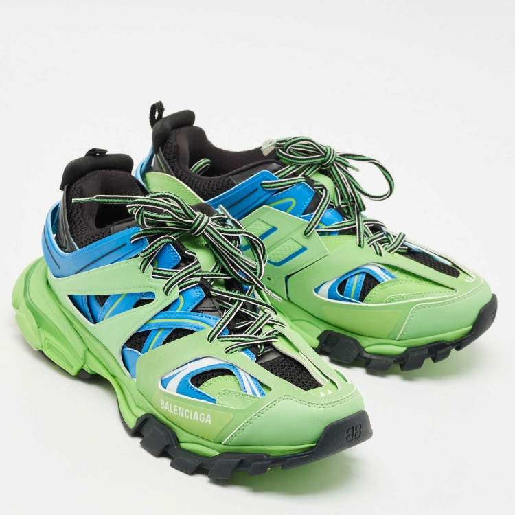 Pre Owned Balenciaga Multicolor Mesh and Faux Leather Track Sneakers Size 44