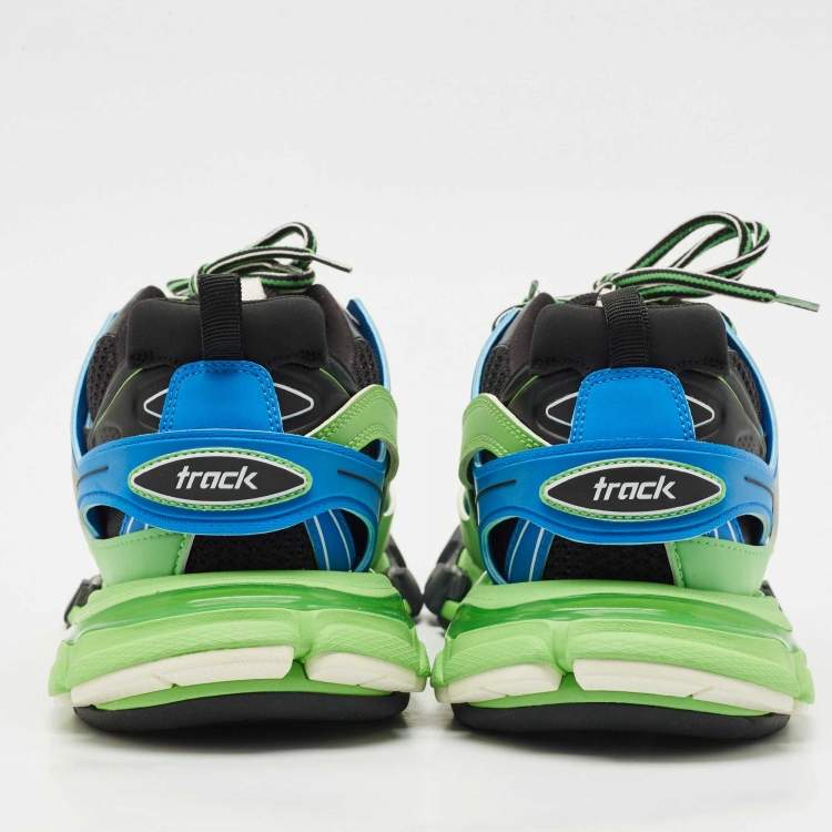 Pre Owned Balenciaga Multicolor Mesh and Faux Leather Track Sneakers Size 44