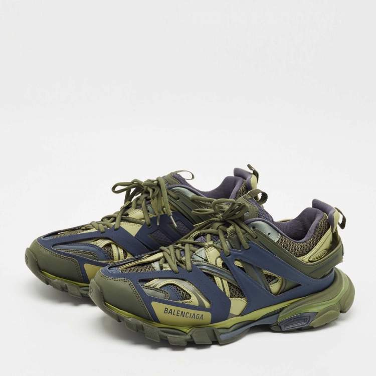 Pre Owned Balenciaga Multicolor Mesh and Faux Leather Track Sneakers Size 44