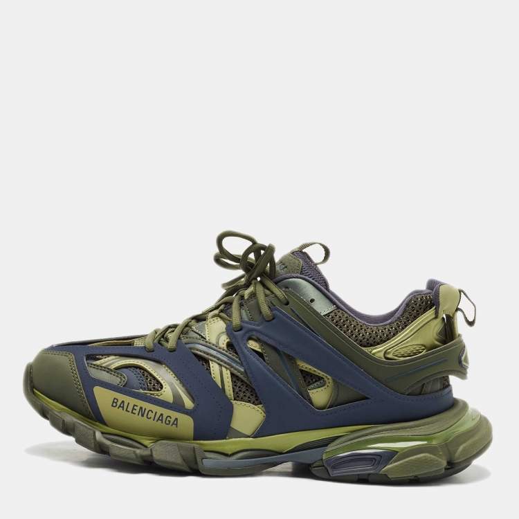 Pre Owned Balenciaga Multicolor Mesh and Faux Leather Track Sneakers Size 44