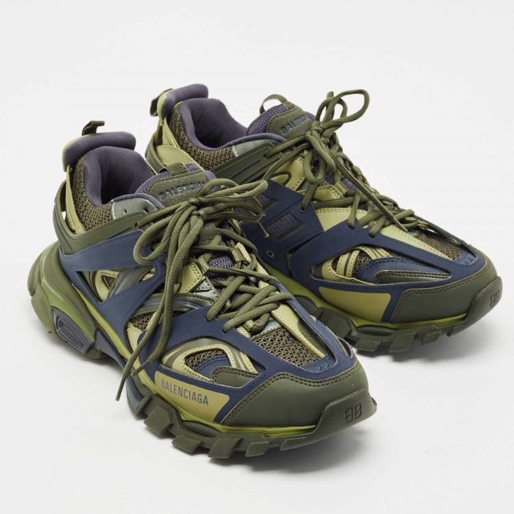 Pre Owned Balenciaga Multicolor Mesh and Faux Leather Track Sneakers Size 44