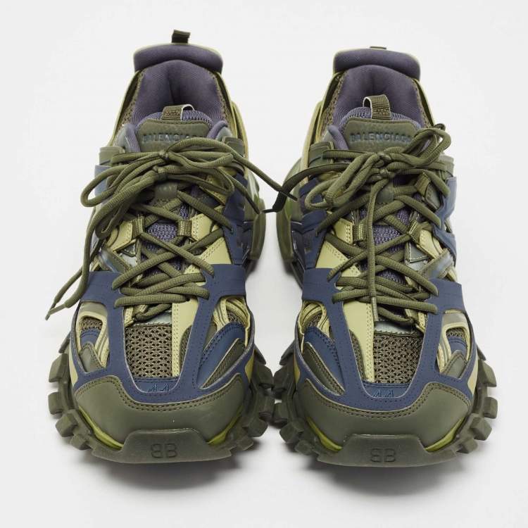 Pre Owned Balenciaga Multicolor Mesh and Faux Leather Track Sneakers Size 44