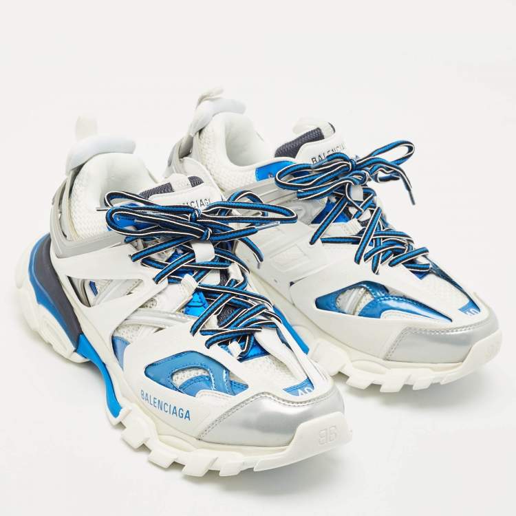 Pre Owned Balenciaga Multicolor Mesh and Faux Leather Track Sneakers Size 40