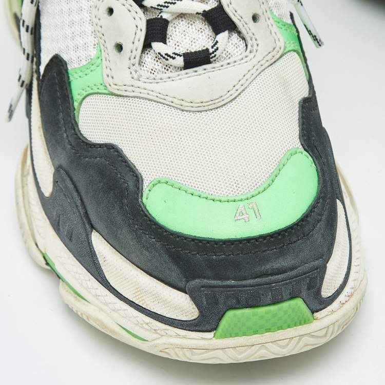 Pre Owned Balenciaga Multicolor Mesh and Nubuck Leather Triple S Clear Sole Low Top Sneakers Size 41
