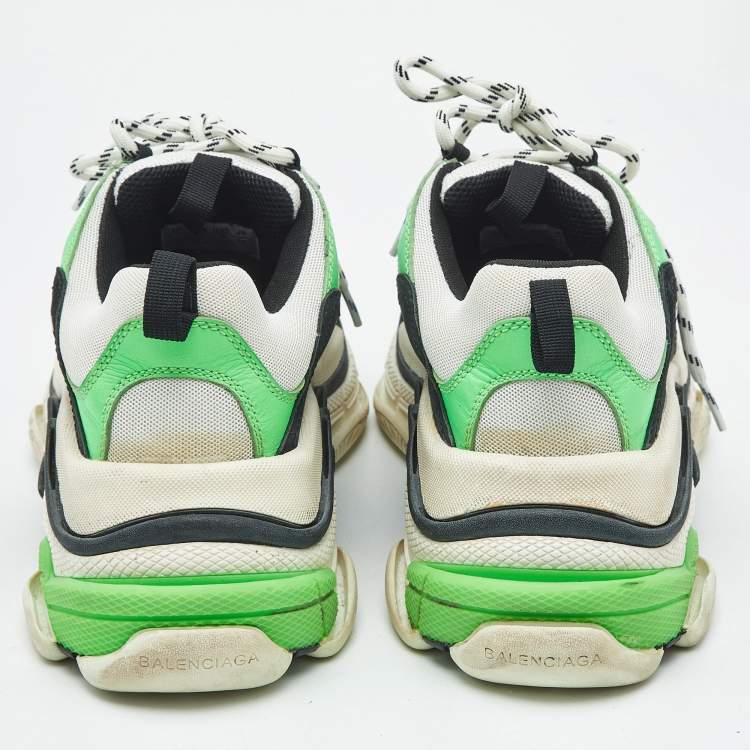 Pre Owned Balenciaga Multicolor Mesh and Nubuck Leather Triple S Clear Sole Low Top Sneakers Size 41