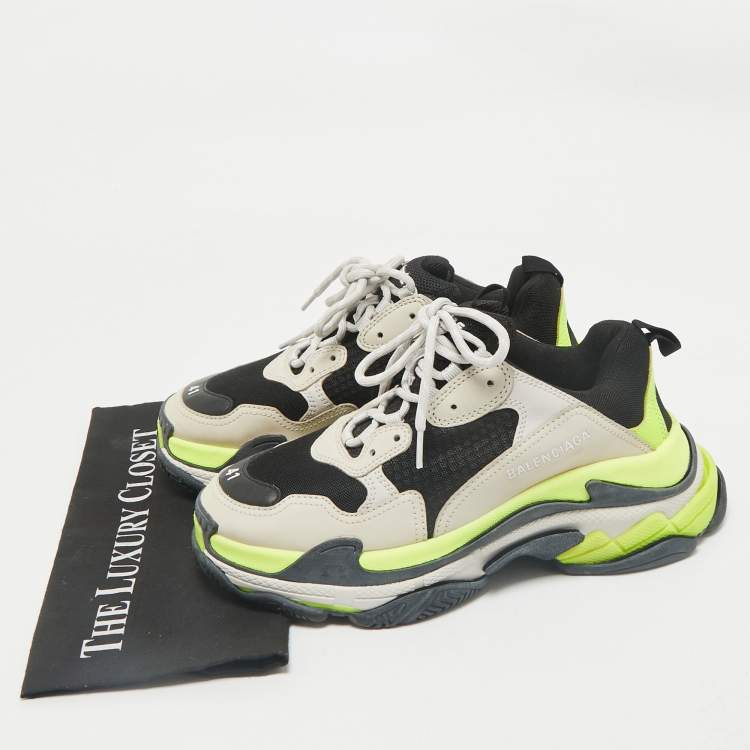Pre Owned Balenciaga Multicolor Mesh and Nubuck Leather Triple S Sneakers Size 41
