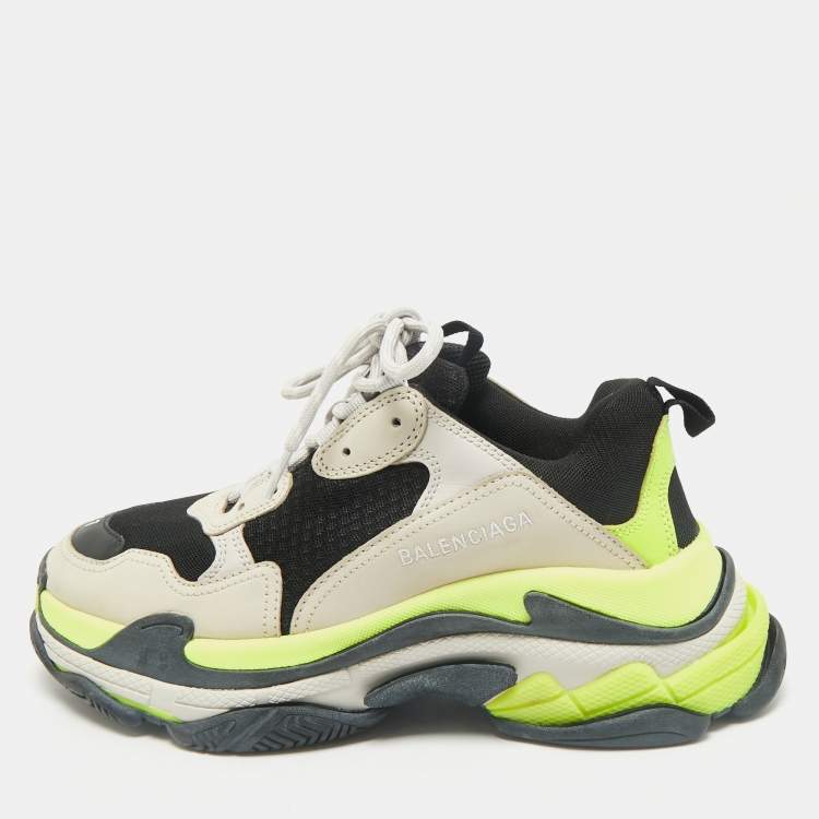 Pre Owned Balenciaga Multicolor Mesh and Nubuck Leather Triple S Sneakers Size 41