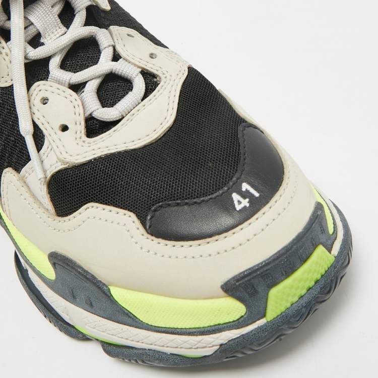 Pre Owned Balenciaga Multicolor Mesh and Nubuck Leather Triple S Sneakers Size 41