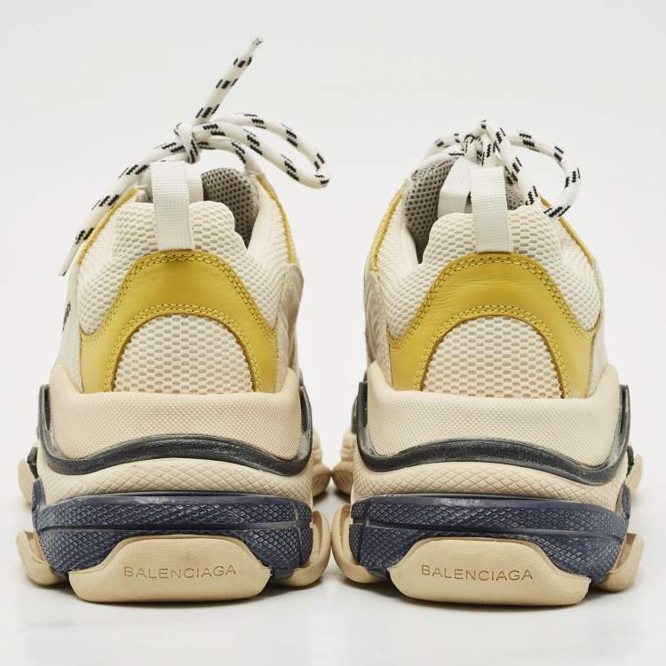 Pre Owned Balenciaga Multicolor Faux Leather and Mesh Triple S Lace Up Sneakers Size 42