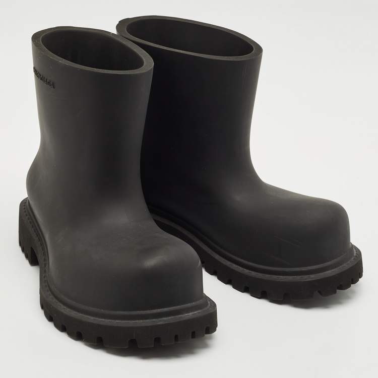 Pre Owned Balenciaga Black Rubber Steroid Boots Size 41