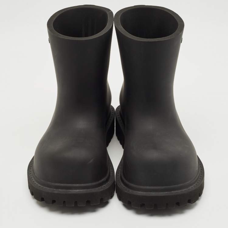 Pre Owned Balenciaga Black Rubber Steroid Boots Size 41