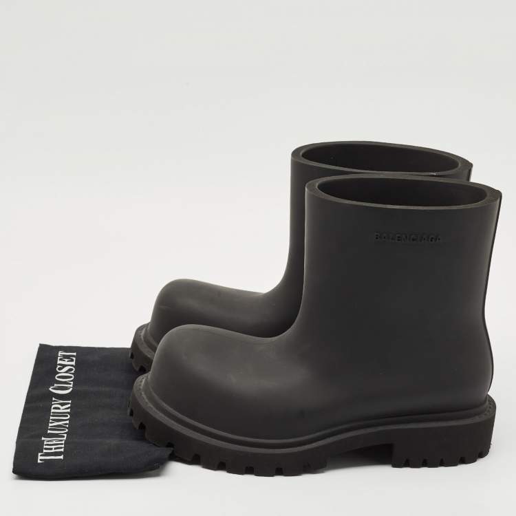 Pre Owned Balenciaga Black Rubber Steroid Boots Size 41