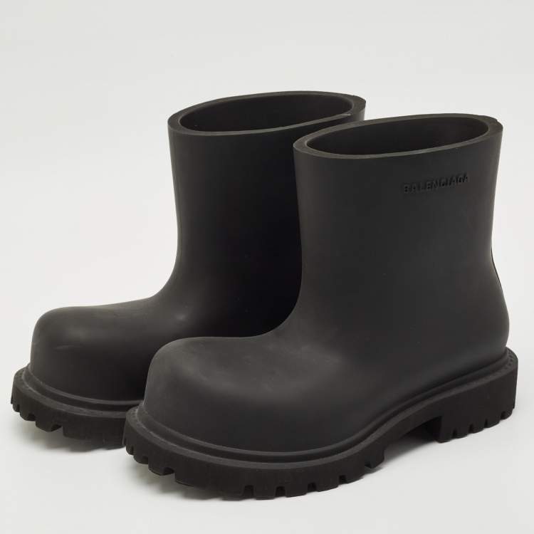 Pre Owned Balenciaga Black Rubber Steroid Boots Size 41