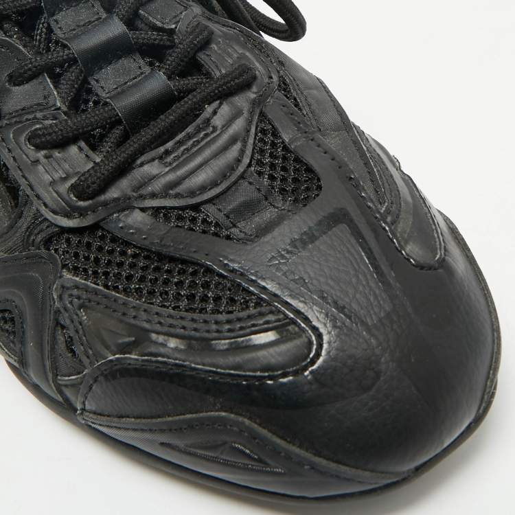 Pre Owned Balenciaga Black Faux Leather and Mesh Drive Sneakers Size 40