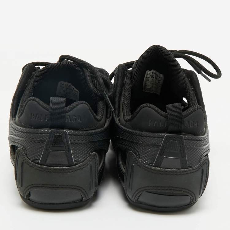 Pre Owned Balenciaga Black Faux Leather and Mesh Drive Sneakers Size 40