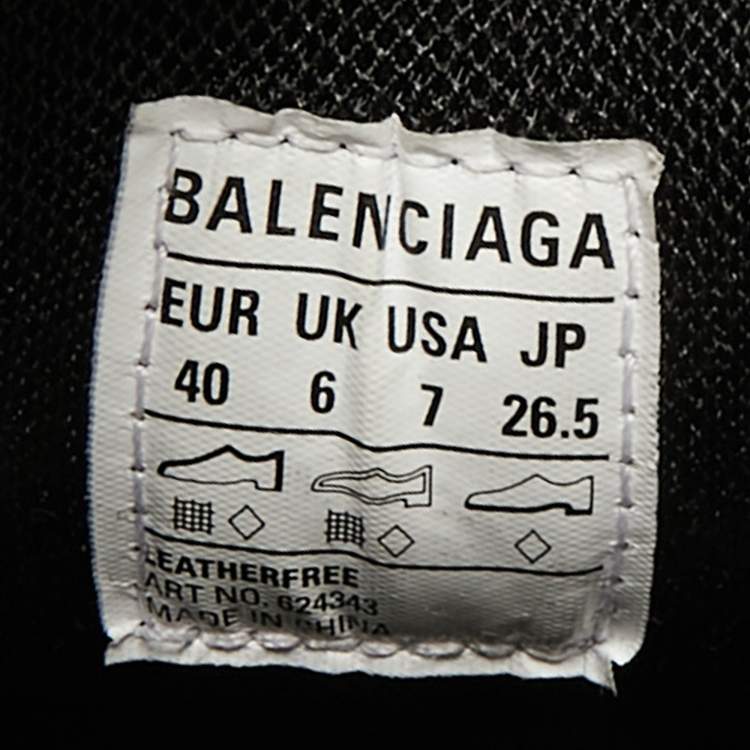 Pre Owned Balenciaga Black Faux Leather and Mesh Drive Sneakers Size 40