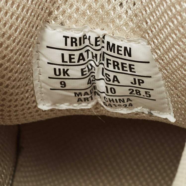 Pre Owned Balenciaga Cream Leather and Mesh Triple S Low Top Sneakers Size 43