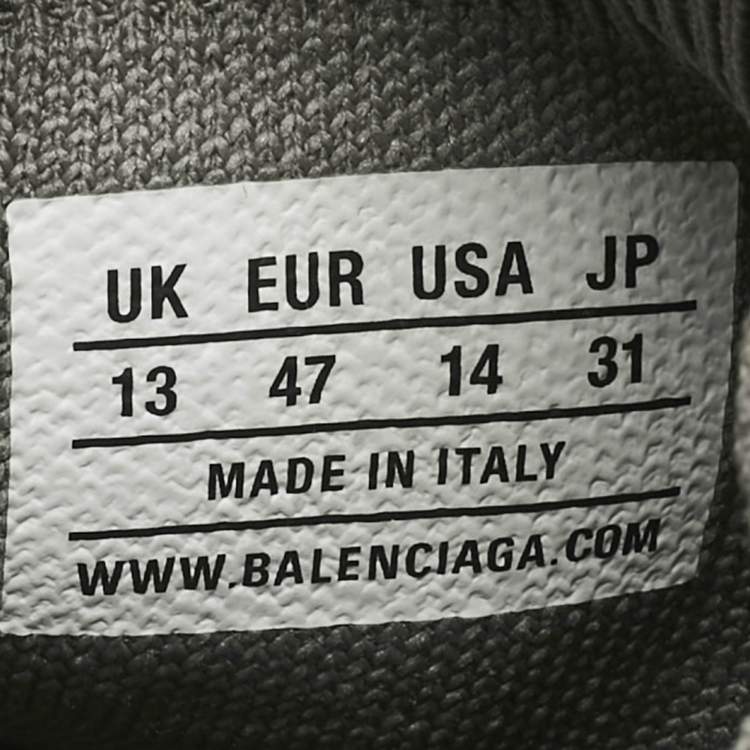 Pre Owned Balenciaga Grey Knit Fabric Speed Trainer High Slip On Sneakers Size 47