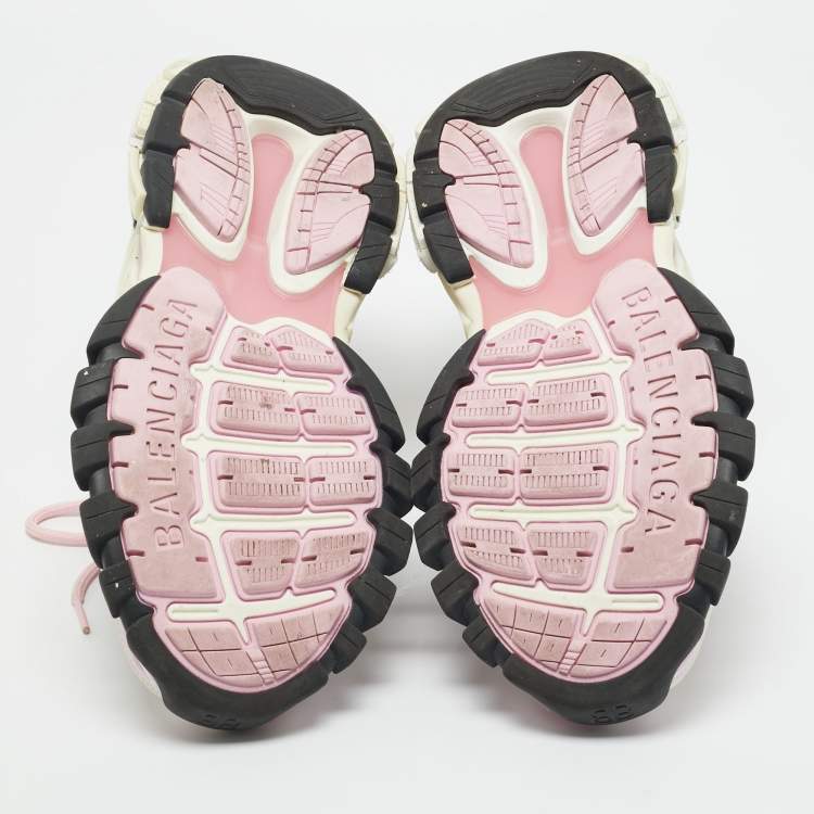 Pre Owned Balenciaga Tricolor Faux Leather and Mesh Track 2 Sneakers Size 40