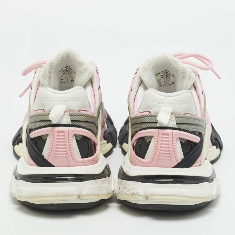 Pre Owned Balenciaga Tricolor Faux Leather and Mesh Track 2 Sneakers Size 40