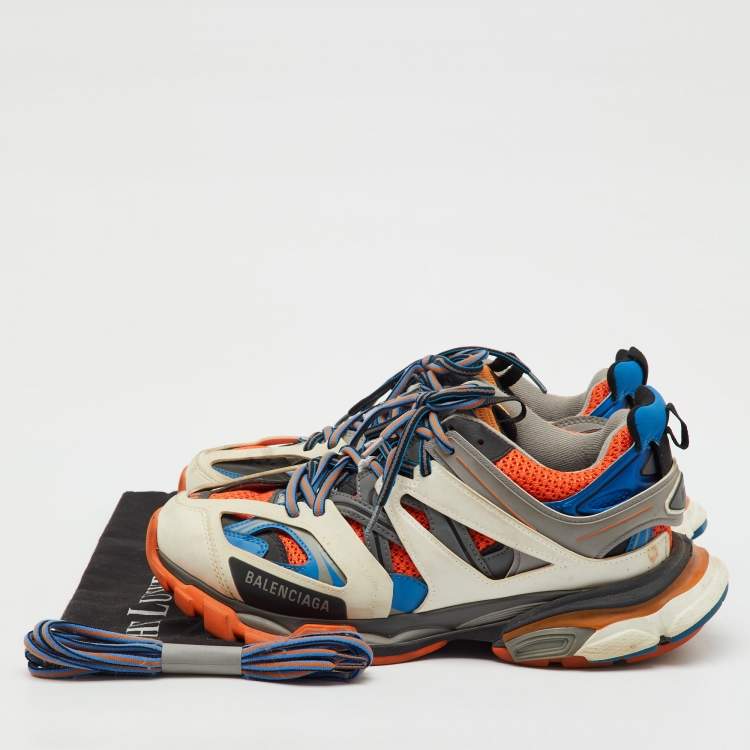 Pre Owned Balenciaga Multicolor Faux Leather and Mesh Track Sneakers Size 41