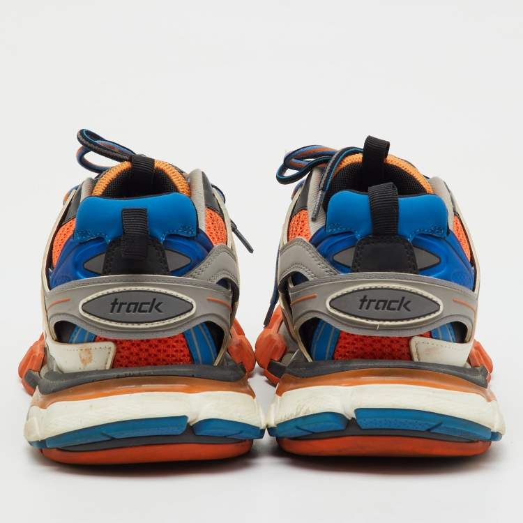 Pre Owned Balenciaga Multicolor Faux Leather and Mesh Track Sneakers Size 41